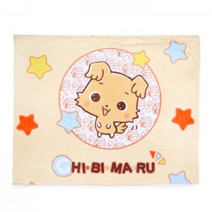 Hello Kitty Chibimaru Cheerful Pup Throw Blanket Beige | CL_HK57505