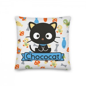 Hello Kitty Chococat Fish & Acorns 18" Square Pillow Multicolor | CL_HK46658