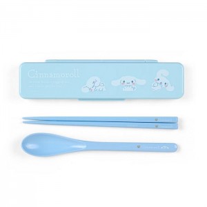 Hello Kitty Cinnamoroll Everyday Chopsticks & Spoon Set Azules | CL_HK68173