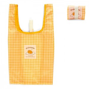 Hello Kitty Gudetama Gingham Reusable Tote Bag Amarillo | CL_HK82753