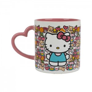 Hello Kitty Hello Kitty 16oz Heart Handle Ceramic Mug Multicolor | CL_HK53300