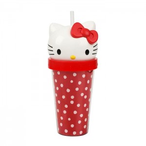 Hello Kitty Hello Kitty 3D Face Travel Tumbler (Dots) Rojas | CL_HK35535