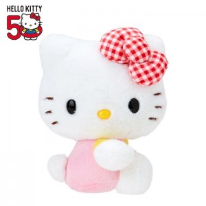 Hello Kitty Hello Kitty 50th Anniv. Plush Mascot (Red Gingham Bow) Rojas | CL_HK66827