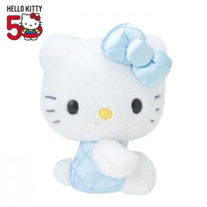 Hello Kitty Hello Kitty 50th Anniv. Plush Mascot (Quilted Blue) Blancas Azules | CL_HK22930