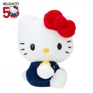 Hello Kitty Hello Kitty 50th Anniv. Plush Mascot (Dark Blue Overalls) Azul Marino Rojas | CL_HK55084