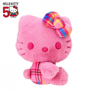 Hello Kitty Hello Kitty 50th Anniv. Plush Mascot (Pink Tartan) Rosas | CL_HK49904