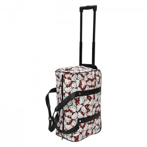 Hello Kitty Hello Kitty All-Over Print Rolling Duffle Bag Blancas Negras | CL_HK60007