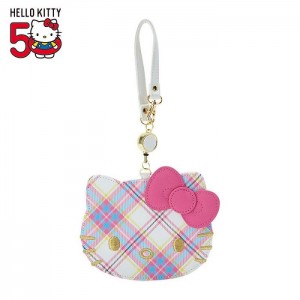 Hello Kitty Hello Kitty Card Case with Key Reel (Hello Kitty Dress Tartan Series) Multicolor | CL_HK91043