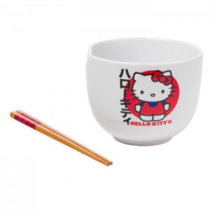 Hello Kitty Hello Kitty Ceramic Ramen Bowl and Chopstick Set (Japan Logo) Rojas | CL_HK61860