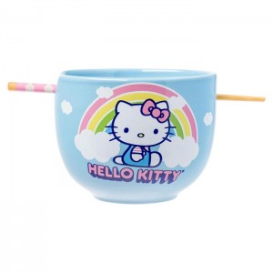 Hello Kitty Hello Kitty Ceramic Ramen Bowl and Chopstick Set (Rainbow) Azules | CL_HK74131