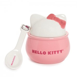 Hello Kitty Hello Kitty Ceramic Sculpted Bowl and Spoon Set Rosas | CL_HK55523