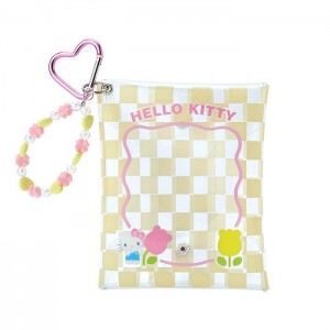 Hello Kitty Hello Kitty Clear Snap Mini Pouch (Pastel Check Series) Amarillo | CL_HK31549