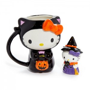 Hello Kitty Hello Kitty Halloween Costume Ceramic Mug and Figurine Gift Set Negras | CL_HK24993