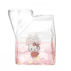 Hello Kitty Hello Kitty Kawaii Glass Milk Carton Cup Rosas | CL_HK64929