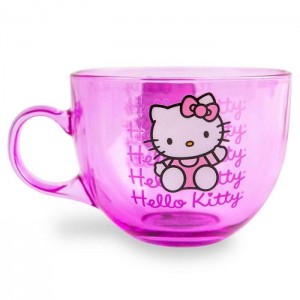 Hello Kitty Hello Kitty Signature Pink Glass Mug Rosas | CL_HK26966