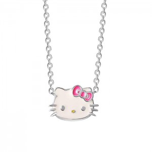 Hello Kitty Hello Kitty Sterling Silver Enamel Necklace Silve | CL_HK73103