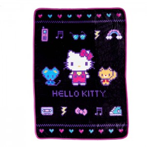 Hello Kitty Hello Kitty Throw Blanket (Retro Pixel Series) Negras Rosas | CL_HK87465