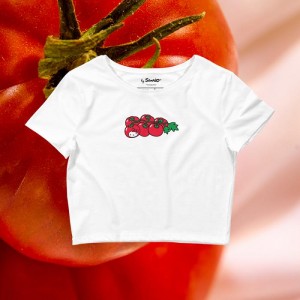 Hello Kitty Hello Kitty Tomato Cropped Tee Blancas | CL_HK38193