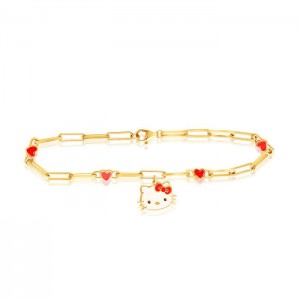 Hello Kitty Hello Kitty Yellow Gold Paperclip Bracelet Doradas | CL_HK85349