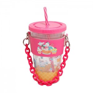 Hello Kitty Hello Kitty and Friends Acrylic Travel Tumbler With Chain Holder Rosas | CL_HK70465