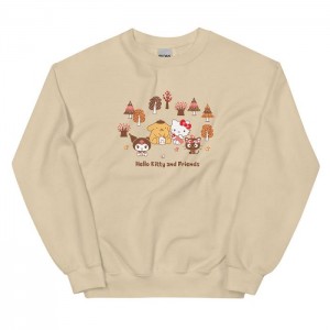 Hello Kitty Hello Kitty and Friends Autumn Woods Classic Crewneck Creme | CL_HK26152