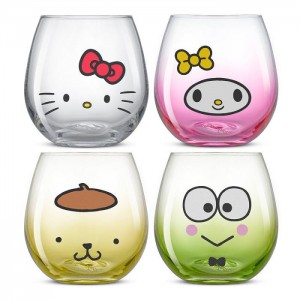 Hello Kitty Hello Kitty and Friends Hello Sippy Stemless Glasses (Set of 4) Multicolor | CL_HK59306