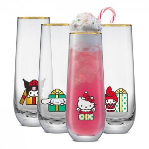 Hello Kitty Hello Kitty and Friends Holiday Stemless Flutes Multicolor | CL_HK13852