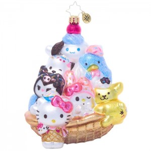 Hello Kitty Hello Kitty and Friends x Christopher Radko Handmade Glass Ornament (Ice Cream Parlor) Multicolor | CL_HK87210