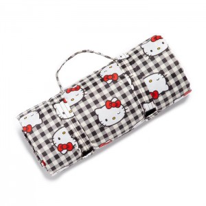 Hello Kitty Hello Kitty x Baggu 50th Anniversary Puffy Picnic Blanket (Black Gingham) Negras | CL_HK94825