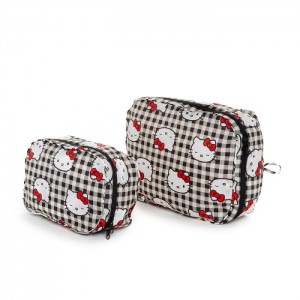 Hello Kitty Hello Kitty x Baggu 50th Anniversary Packing Cube Set (Black Gingham) Negras | CL_HK96927