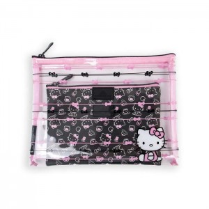 Hello Kitty Hello Kitty x Impressions Slim Pouch Set (Black) Rosas | CL_HK25245