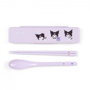 Hello Kitty Kuromi Everyday Chopsticks & Spoon Set Moradas | CL_HK58696