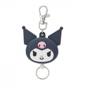 Hello Kitty Kuromi Face Badge Reel Negras | CL_HK12198