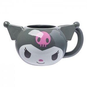 Hello Kitty Kuromi Face Sculpted Mug (Gray) Gris | CL_HK26845