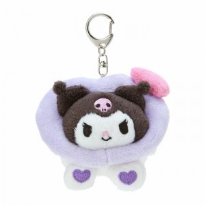 Hello Kitty Kuromi Plush Mascot Keychain (Big Heart Series) Moradas | CL_HK33212