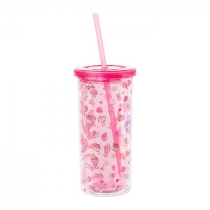 Hello Kitty My Melody 20oz Strawberry Travel Tumbler Rosas | CL_HK25750