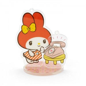 Hello Kitty My Melody Acrylic Keychain and Stand (Retro Room Series) Rojas | CL_HK55837