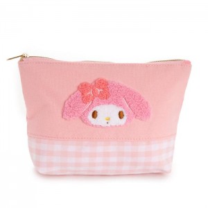 Hello Kitty My Melody Chenille Gingham Zipper Rosas | CL_HK81526