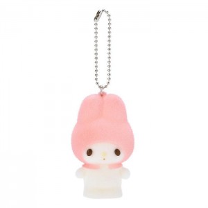 Hello Kitty My Melody Flocked Keychain Mascot Rosas | CL_HK30248