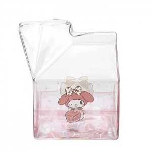 Hello Kitty My Melody Kawaii Glass Milk Carton Cup Rosas | CL_HK33026