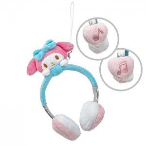 Hello Kitty My Melody Plush Headphones Bag Charm Rosas Azules | CL_HK28236