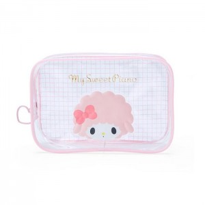 Hello Kitty My Sweet Piano Clear Grid Zipper Pouch Rosas | CL_HK98967