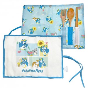 Hello Kitty PataPataPeppy Wooden Travel Cutlery Set (Flower Power Series) Azules | CL_HK81489