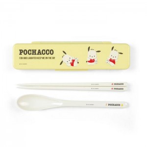 Hello Kitty Pochacco Everyday Chopsticks & Spoon Set Amarillo | CL_HK86776