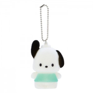 Hello Kitty Pochacco Flocked Keychain Mascot Blancas Verde | CL_HK93004