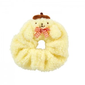 Hello Kitty Pompompurin Cozy Plush Scrunchie (Gingham Bow) Amarillo | CL_HK81225