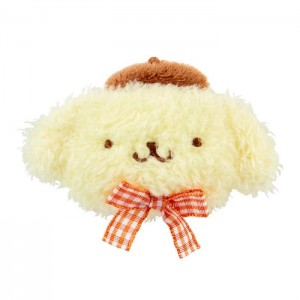 Hello Kitty Pompompurin Plush Hair Clip (Gingham Bow) Amarillo | CL_HK41957