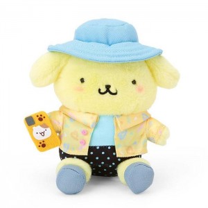 Hello Kitty Pompompurin Plush Mascot Keychain (Day at the Funfair Series) Azules Amarillo | CL_HK58021