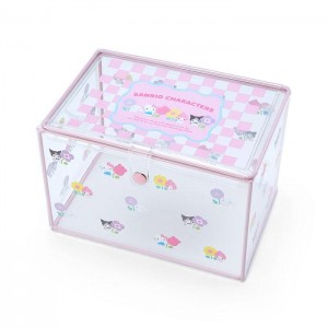 Hello Kitty Sanrio Characters Clear Storage Case (Pastel Check Series) Rosas | CL_HK99458