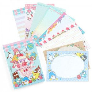 Hello Kitty Sanrio Characters Memo Pad & Sticker Set Azules | CL_HK61923